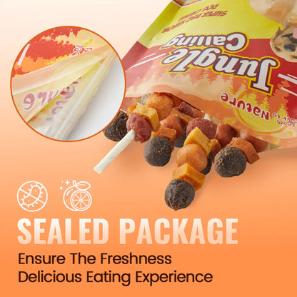 Jungle Calling Multi-Flavor Dog Kabob Treats - Chicken, Duck, Beef, Sweet Potato & Pumpkin - Buy 1 Get 1 Free Chew Sticks and Rawhide Snacks for Training and Rewards