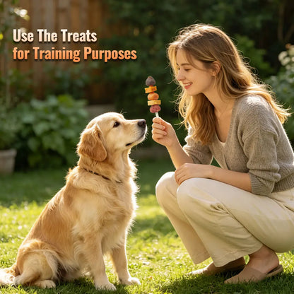 Jungle Calling Multi-Flavor Dog Kabob Treats - Chicken, Duck, Beef, Sweet Potato & Pumpkin - Buy 1 Get 1 Free Chew Sticks and Rawhide Snacks for Training and Rewards