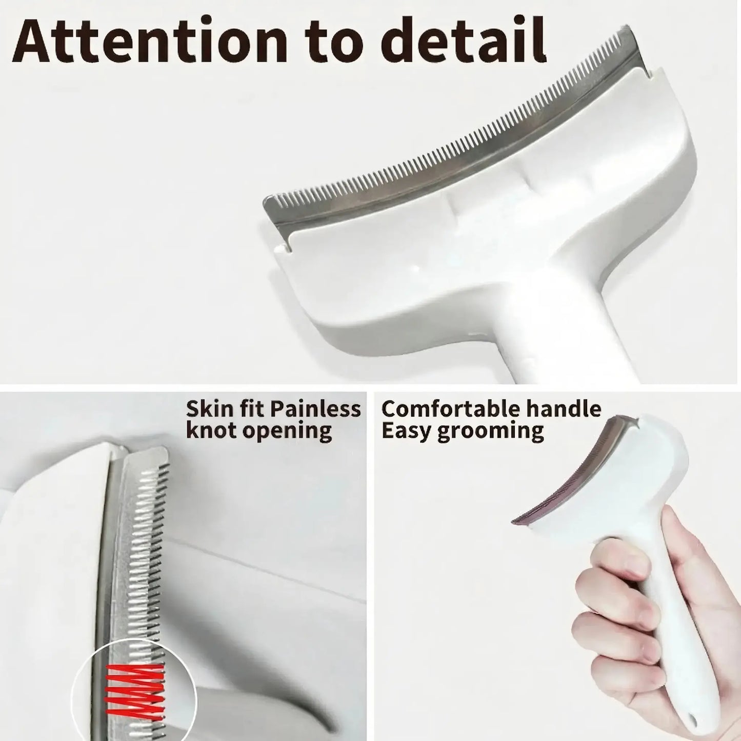 Professional Pet Deshedding Brush - Compact Undercoat Rake with Dense Teeth for Gentle Skin Care, Premium Plastic Tool for Long-Haired Dogs and Cats, Efficient Fur Removal and Dematting, Easy Daily Maintenance