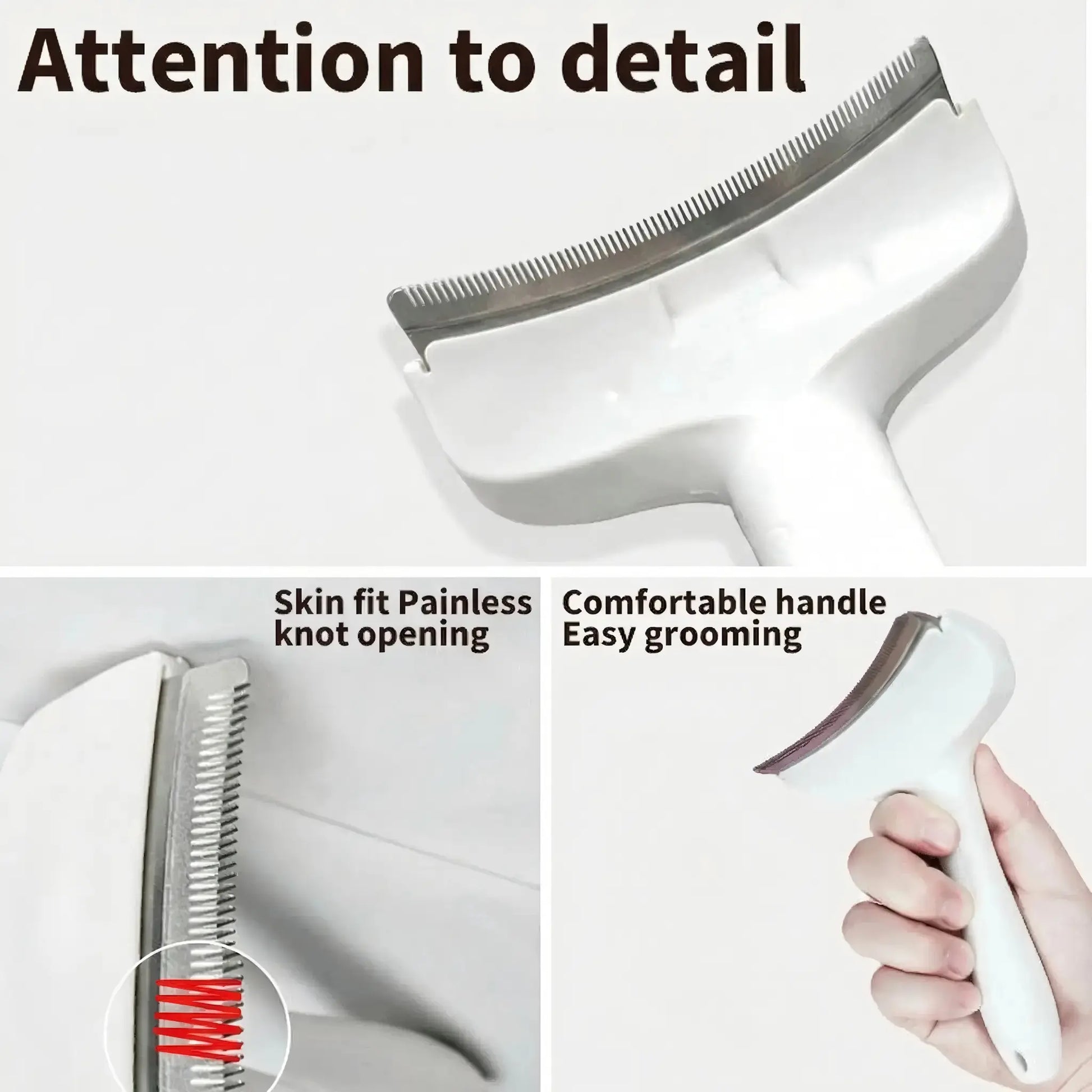 Professional Pet Deshedding Brush - Compact Undercoat Rake with Dense Teeth for Gentle Skin Care, Premium Plastic Tool for Long-Haired Dogs and Cats, Efficient Fur Removal and Dematting, Easy Daily Maintenance