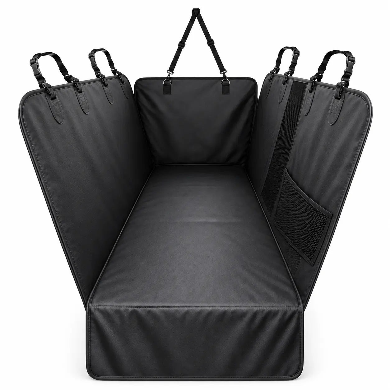 Heavy-Duty Waterproof PU Leather Dog Car Seat Extender and Hammock, 400 lbs Capacity, Compatible with Cars, SUVs, and Trucks