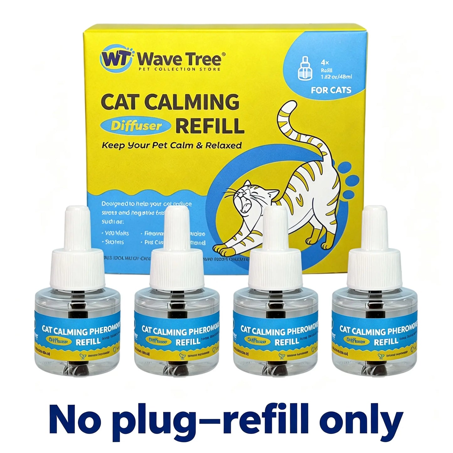 Wavetree Cat Calming Diffuser Kit (60-Day Supply) - Starter Kit + 1 Refill | Helps Support Cats with Stress, Urine Marking, Scratching, Excessive Meowing & Multi-Cat Stress | Results May Vary | Dealsforyoudays Tiktokshopbacktoschool