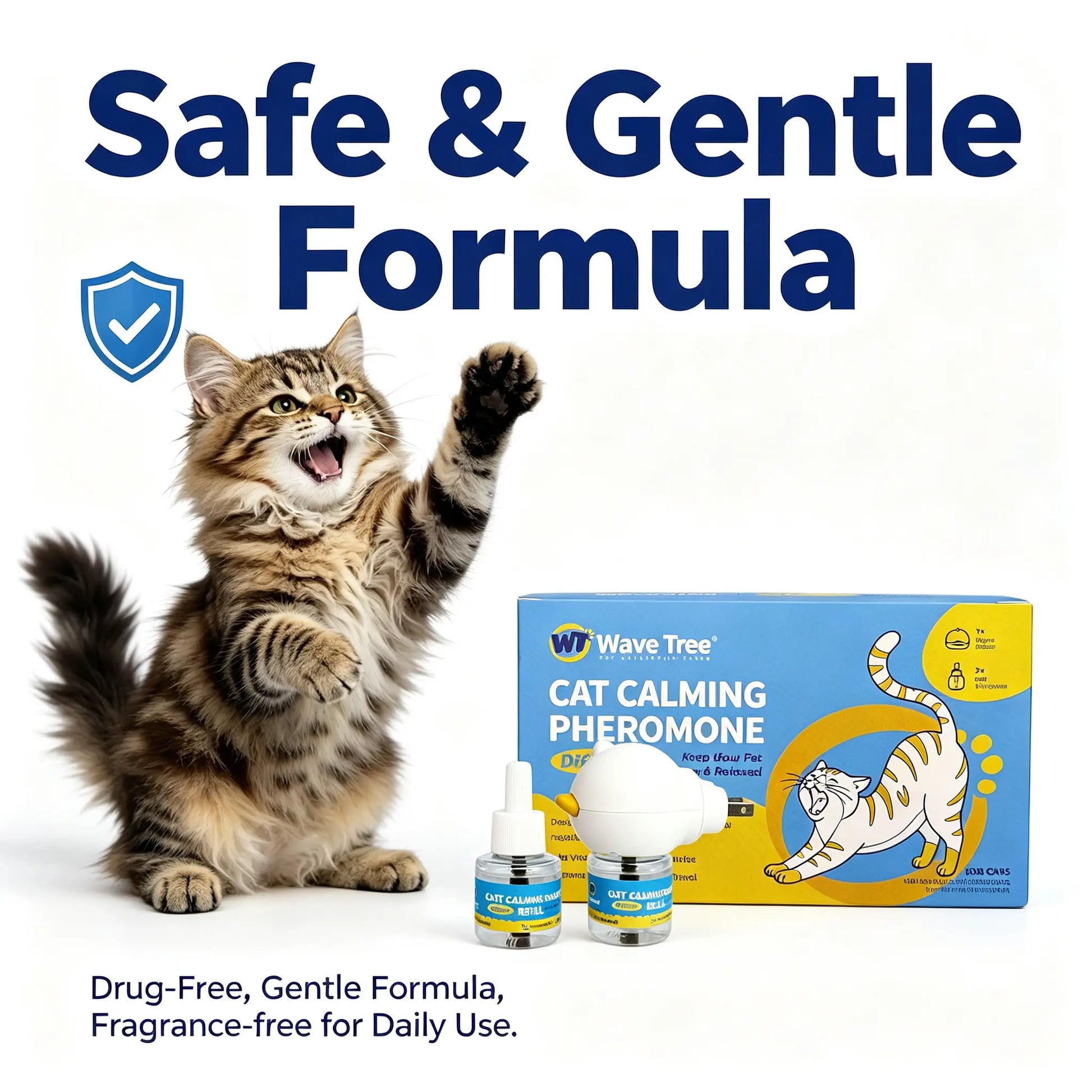 Wavetree Cat Calming Diffuser Kit (60-Day Supply) - Starter Kit + 1 Refill | Helps Support Cats with Stress, Urine Marking, Scratching, Excessive Meowing & Multi-Cat Stress | Results May Vary | Dealsforyoudays Tiktokshopbacktoschool