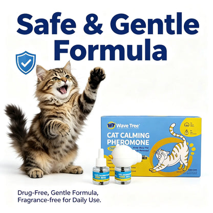 Wavetree Cat Calming Diffuser Kit (60-Day Supply) - Starter Kit + 1 Refill | Helps Support Cats with Stress, Urine Marking, Scratching, Excessive Meowing & Multi-Cat Stress | Results May Vary | Dealsforyoudays Tiktokshopbacktoschool