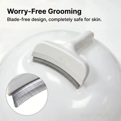 Professional Pet Deshedding Brush - Compact Undercoat Rake with Dense Teeth for Gentle Skin Care, Premium Plastic Tool for Long-Haired Dogs and Cats, Efficient Fur Removal and Dematting, Easy Daily Maintenance