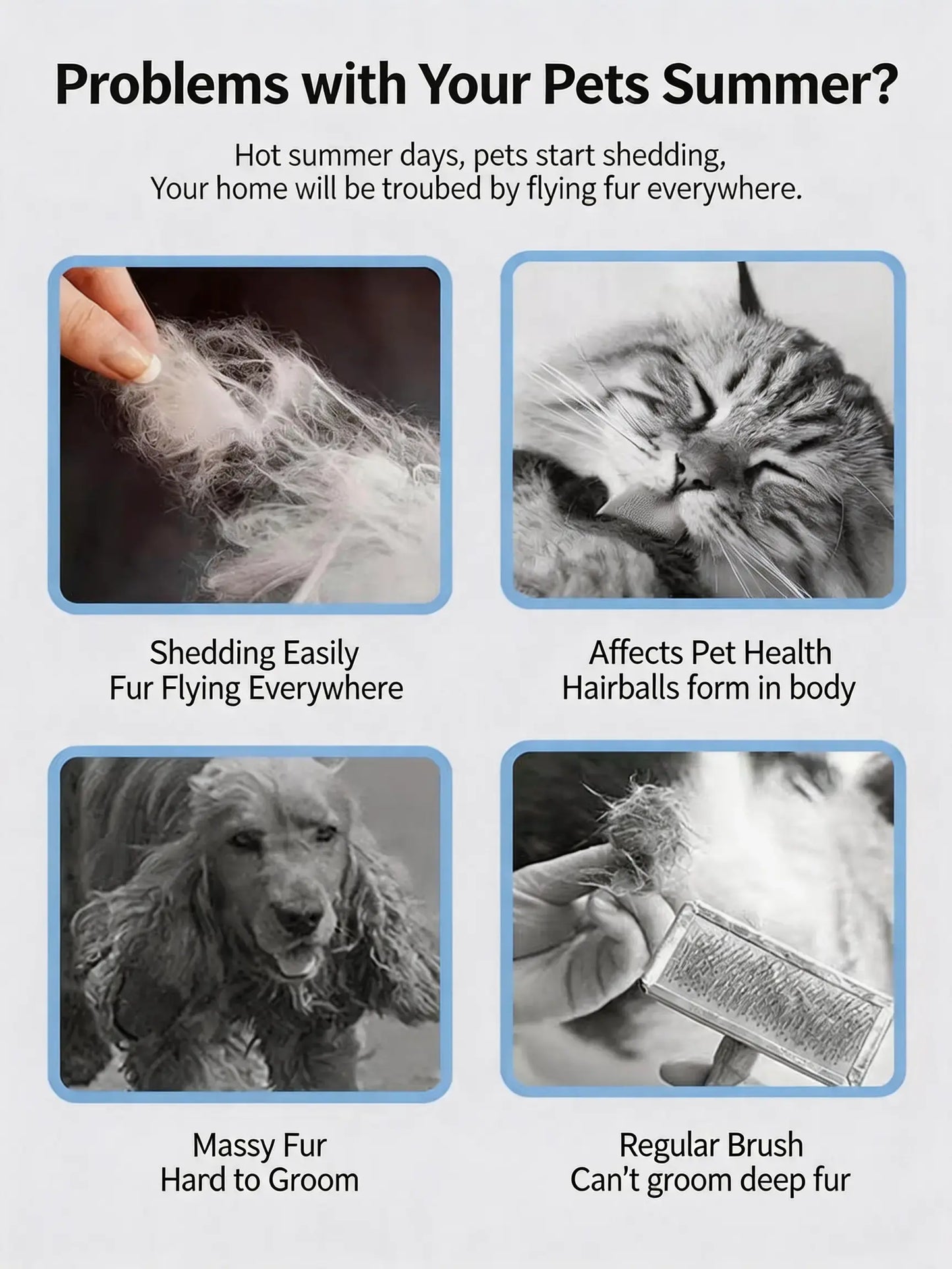 Professional Pet Deshedding Brush - Compact Undercoat Rake with Dense Teeth for Gentle Skin Care, Premium Plastic Tool for Long-Haired Dogs and Cats, Efficient Fur Removal and Dematting, Easy Daily Maintenance