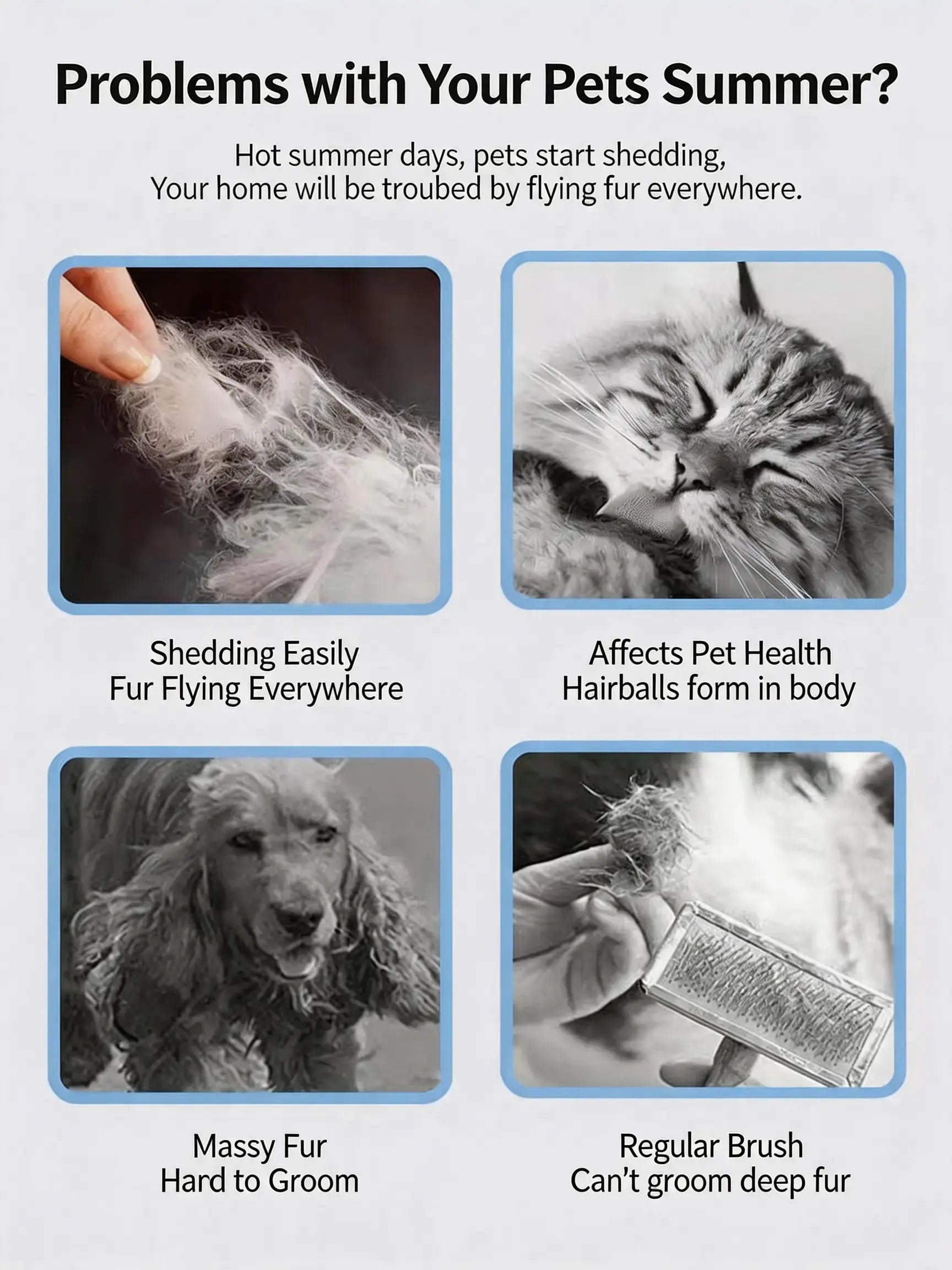 Professional Pet Deshedding Brush - Compact Undercoat Rake with Dense Teeth for Gentle Skin Care, Premium Plastic Tool for Long-Haired Dogs and Cats, Efficient Fur Removal and Dematting, Easy Daily Maintenance