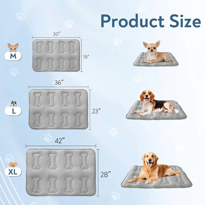 2-Pack Extra Thick Dog Cooling Mats for Large Breeds, Soft and Durable Washable Non-Slip Quilted Design, Portable Lightweight Cooling Pads for Indoor and Outdoor Use
