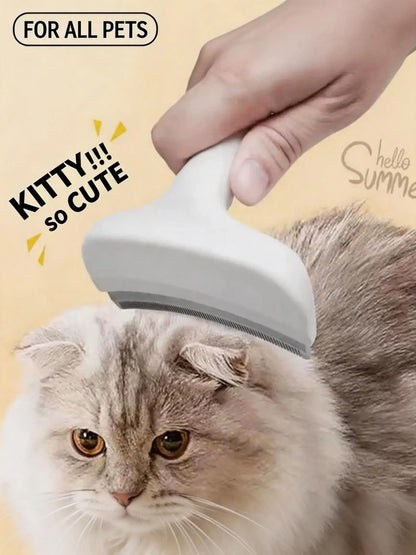 Professional Pet Deshedding Brush - Compact Undercoat Rake with Dense Teeth for Gentle Skin Care, Premium Plastic Tool for Long-Haired Dogs and Cats, Efficient Fur Removal and Dematting, Easy Daily Maintenance