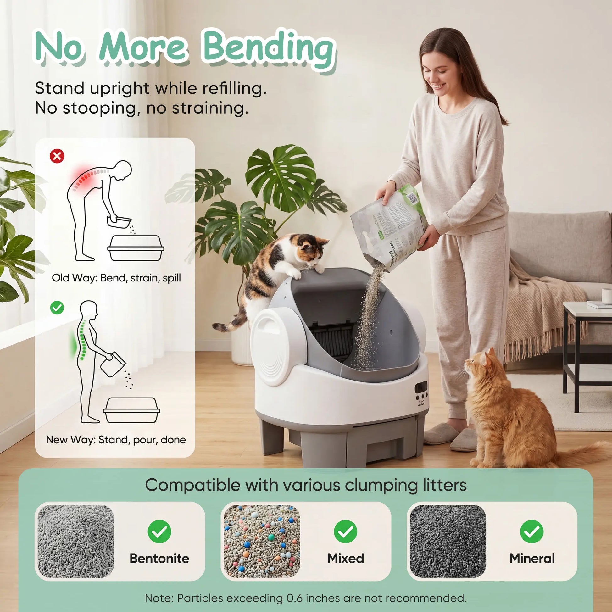 Warcat Next-Generation Automatic Open-Top Cat Litter Box - Advanced Self-Cleaning System with 360° Safety Features, Reliable Sensors, 8L Capacity, User-Friendly Design for Seniors