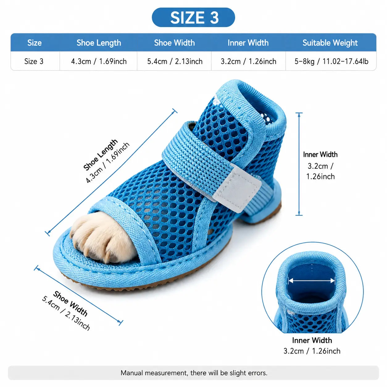 Breathable Mesh Dog Shoes - Set of 4, Lightweight Anti-Slip Paw Protectors with Adjustable Straps for Summer Outdoor Activities