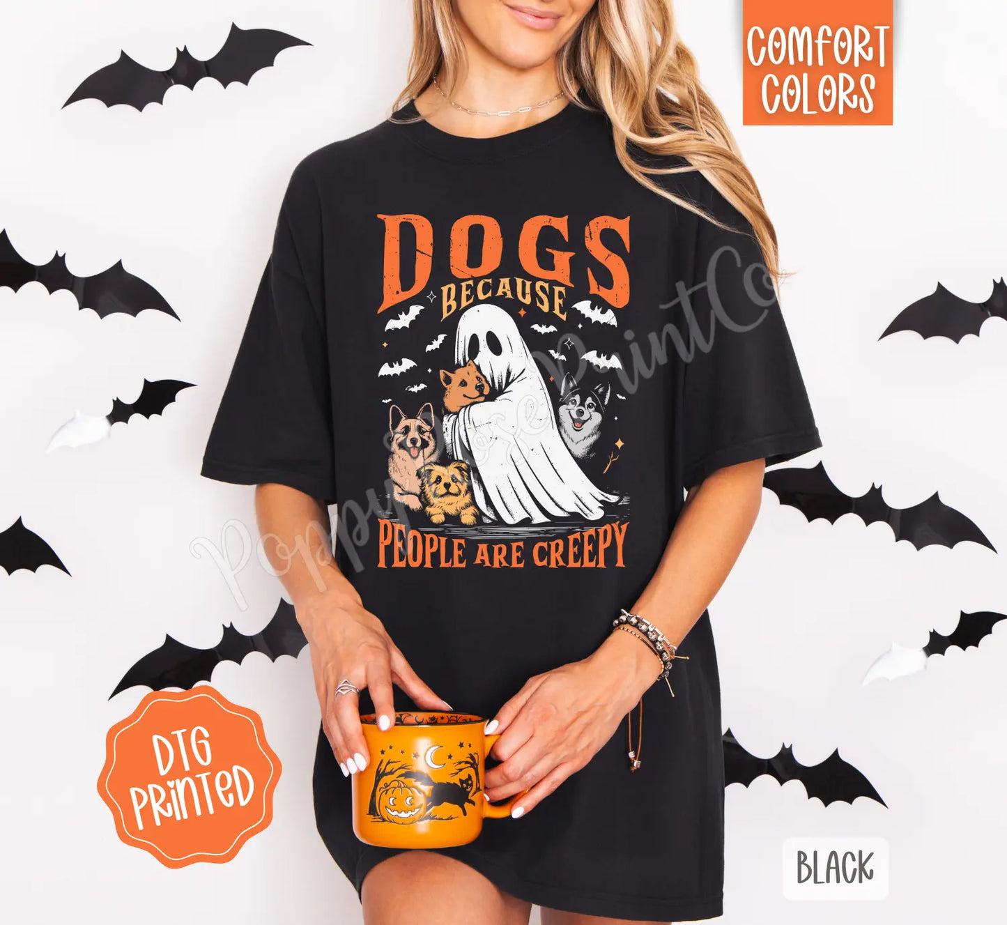 Halloween Dogs Comfort Colors, Trendy Women'S Falltshirt