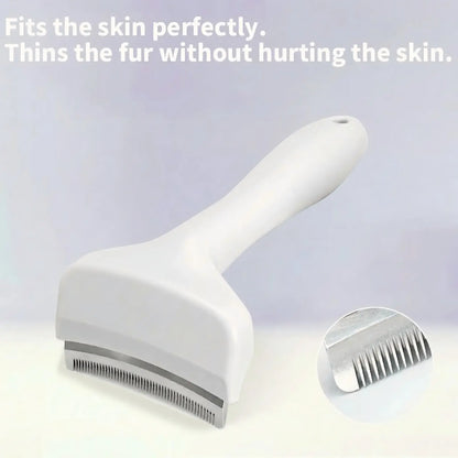 Professional Pet Deshedding Brush - Compact Undercoat Rake with Dense Teeth for Gentle Skin Care, Premium Plastic Tool for Long-Haired Dogs and Cats, Efficient Fur Removal and Dematting, Easy Daily Maintenance
