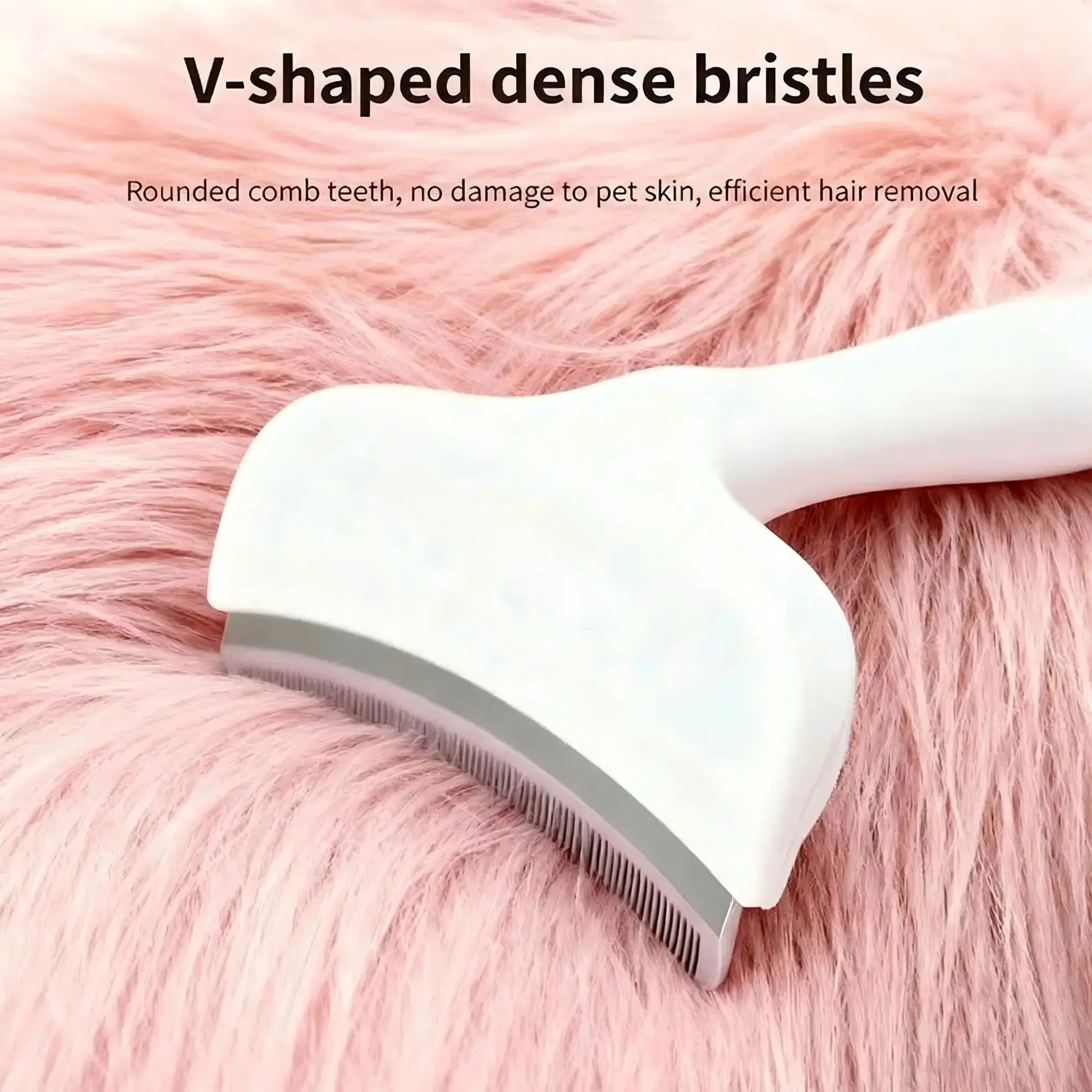 Professional Pet Deshedding Brush - Compact Undercoat Rake with Dense Teeth for Gentle Skin Care, Premium Plastic Tool for Long-Haired Dogs and Cats, Efficient Fur Removal and Dematting, Easy Daily Maintenance