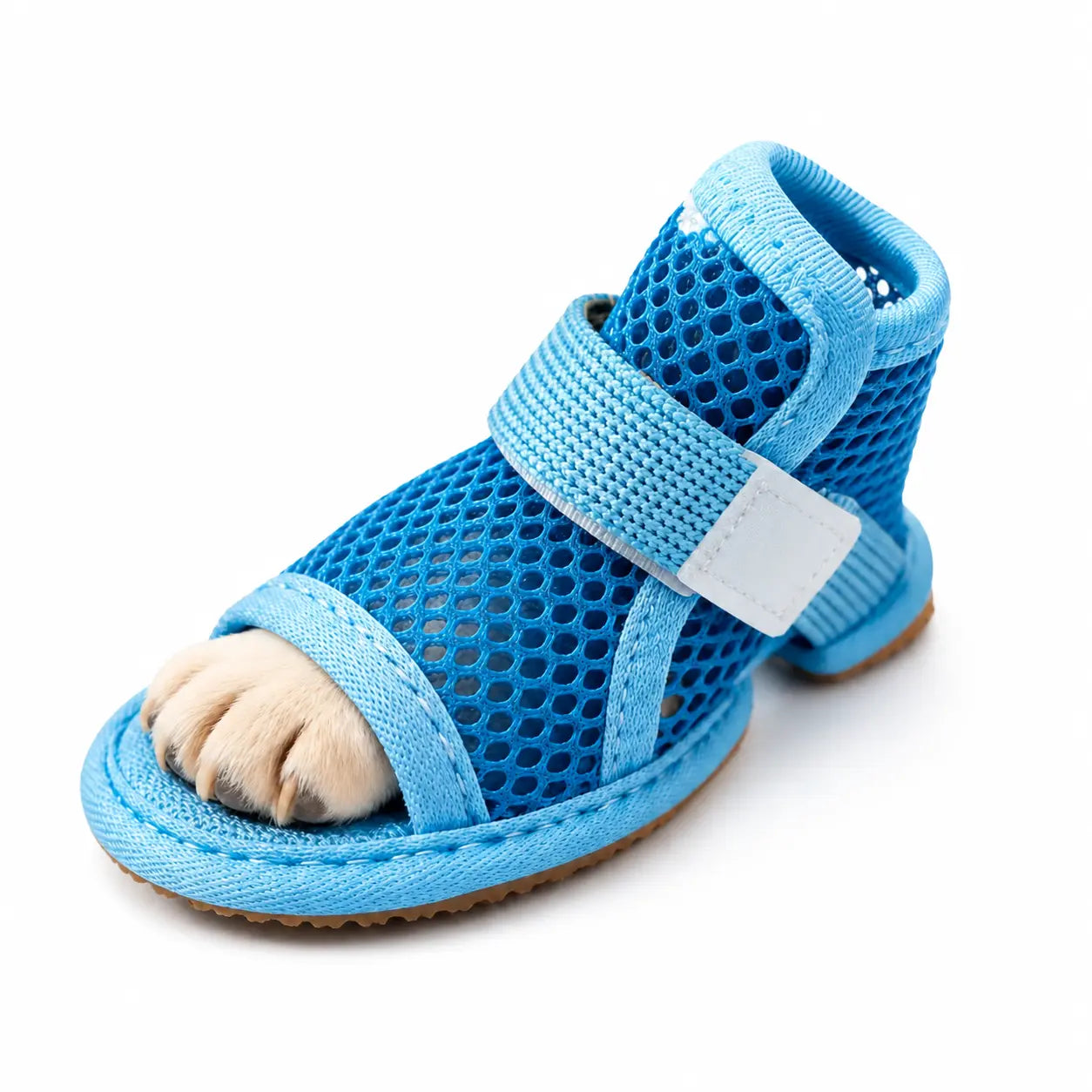 Breathable Mesh Dog Shoes - Set of 4, Lightweight Anti-Slip Paw Protectors with Adjustable Straps for Summer Outdoor Activities
