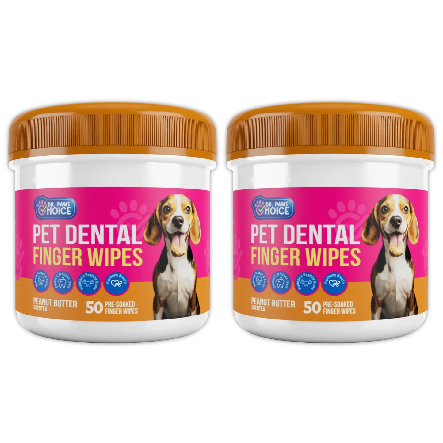 Dr. Paws: Pet Care Finger Wipes for Dogs & Cats – Dental Cleaning, Ear Cleaner & Eye Care Wipes | Removes Plaque, Bad Breath, Tear Stains & Ear Wax | Hypoallergenic No-Rinse Grooming Wipes